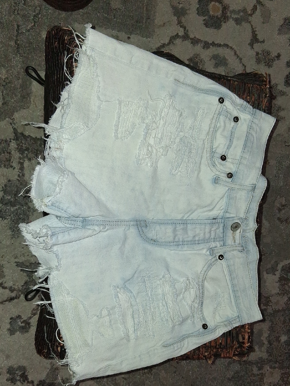 American Eagle Outfitters Light Blue Distressed Denim Cutoff Shorts